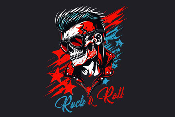 Vector skull biker art for t-shirt and other