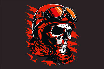 Vector skull born to ride art for t-shirt and other