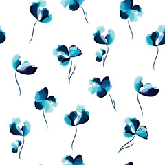Modern floral seamless pattern. Can be used as textile fabric or wallpaper, cards, invitations, decorative paper or mockup