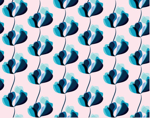 Modern floral seamless pattern. Can be used as textile fabric or wallpaper, cards, invitations, decorative paper or mockup