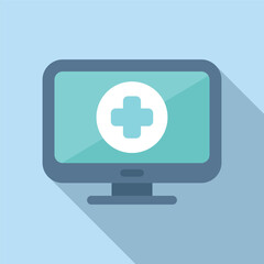 Fototapeta premium Medical app icon flat vector. Clinic medicine. Service care