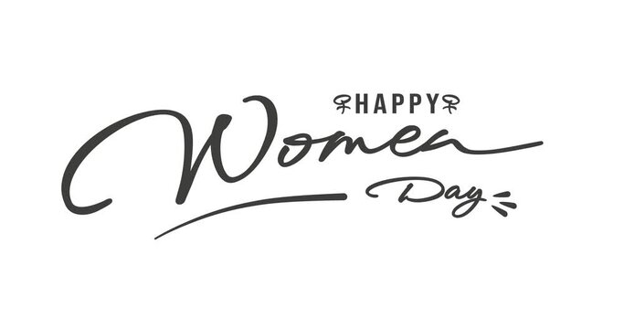 Happy women day greeting animation text, for banner, social media feed wallpaper stories