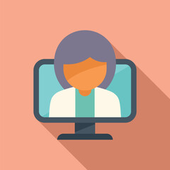 Doctor care icon flat vector. Mobile service. Screen health