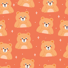 seamless pattern cute happy bear. cute animal wallpaper for textile, gift wrap paper