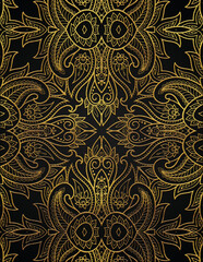 Golden abstract mandala luxury style pattern design