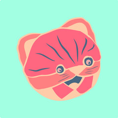 Funny abstract cat face vintage