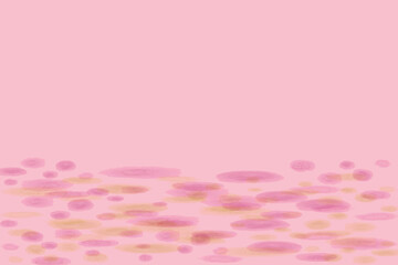 Pink watercolor spots on pink background. Hand-drawn vector illustration.