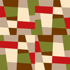 Abstract geometric vector background with random pattern of simple shapes like rectangle, square, triangle and polygon. Pastel colored retro style colorful mosaic.