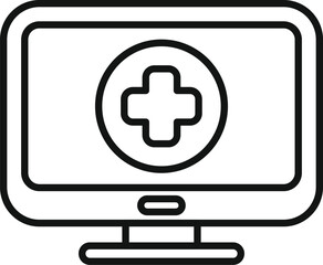 Obraz premium Medical app icon outline vector. Clinic medicine. Service care