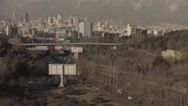 The landscape of the streets of Tehran, the capital city of Iran