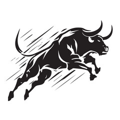 Vector bull design on white background. Wild Animals. Easy editable vector illustration.