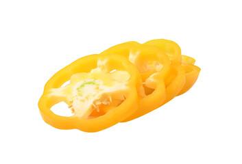 Sweet yellow pepper on transparent png..