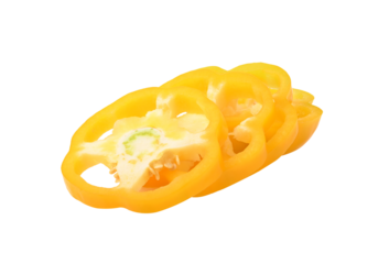 Sweet yellow pepper on transparent png..