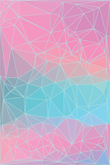 Pink and blue geometric triangular low poly, origami style illustration , graphic background. Vector colorful polygonal design for your business.