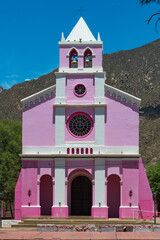 Iglesia de adobe en la ruta del adobe, fiambala, Catamarca, Argentina