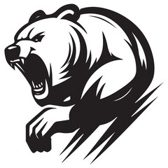 Bear illustration vector drawing. Logo of bear