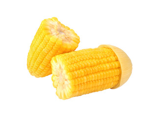 Boiled corn on transparent png..