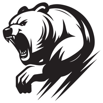 Bear illustration vector drawing. Logo of bear