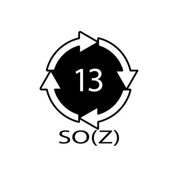 Battery recycling symbol 13 SO(Z). Vector illustration