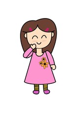 Cute pink hairclip girl