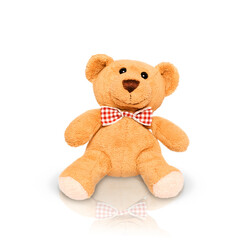  little cute isolated teddy bear with a bow
