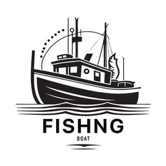 Fishing boat logo design image for Sea transportation and barge boat logo vector