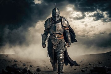 The Grandeur of the Medieval Knight Generative AI	 - obrazy, fototapety, plakaty