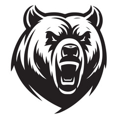 Bear illustration vector drawing. Logo of bear