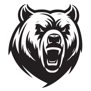 Bear illustration vector drawing. Logo of bear