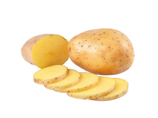 Sliced potatoes on   transparent png