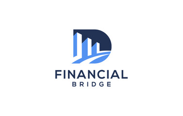 modern financial bridge logo design