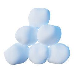 Stack of snowballs 3d illustration