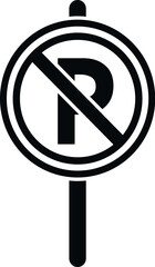 No parking sign icon simple vector. Park space. Security zone