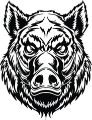 boar head  illustration, can be used for logos, mascots, clothing, and more isolated in white background
