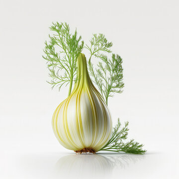Fennel isolated on white background.generative AI. illustration