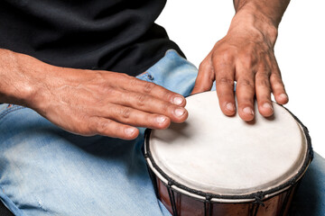man playing a drum