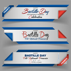 Web banners for celebration of Bastille day, celebration of France
