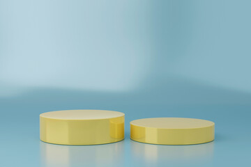 Green background and copy space, perspective studio photography stand featuring empty product display, banner mock up space for product showcasing, countertop backdrop for 3d render