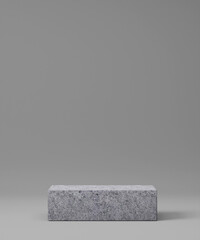 Step on to concrete podiums on a white background to form an abstract geometrical pedestal scene. Present cosmetic products in a mock up design with empty space for a shopfront 3D render.