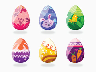 set of cute colorful egg collection illustration for easter day
