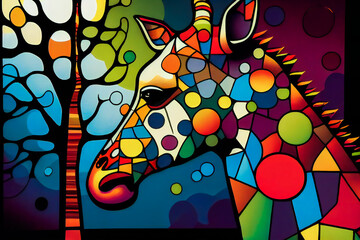Giraffe Mosaic Painting Generation by Artificial Intelligence