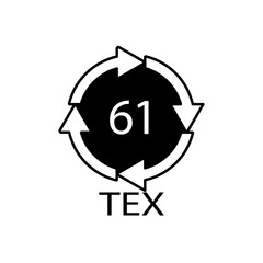 Bio matter organic material recycling code 61 TEX. Vector illustration