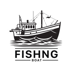 Fishing boat logo design image for Sea transportation and barge boat logo vector