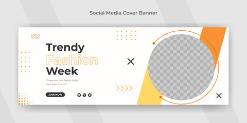 Trendy Fashion Sale Discount social media post facebook cover web banner template - obrazy, fototapety, plakaty