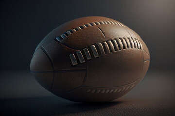 American football in dramatic light with blurry background 