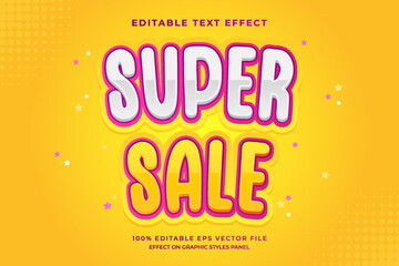 Fototapeta premium decorative super sale editable text effect vector design