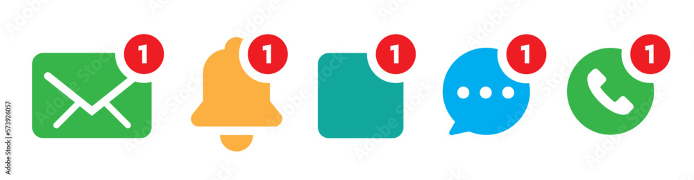 Poster notification icon set. new e-mail, new message icon. social media chat notify communication. vector 