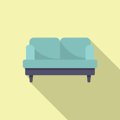 Soft room sofa icon flat vector. Travel interior. Vacation zone