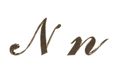 3d render Gold lowercase And uppercase Letters