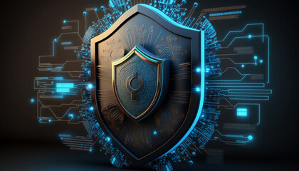 Fototapeta premium IoT Security Concept Internet of Things Security Software 3D Illustration